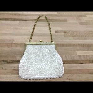 Very cute beaded white purse